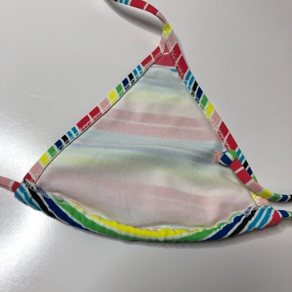 new Old Navy Yellow Red Blue Rainbow Striped String Bikini Swim Top SIZE M - Picture 5 of 8